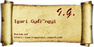 Igari Gyöngyi névjegykártya